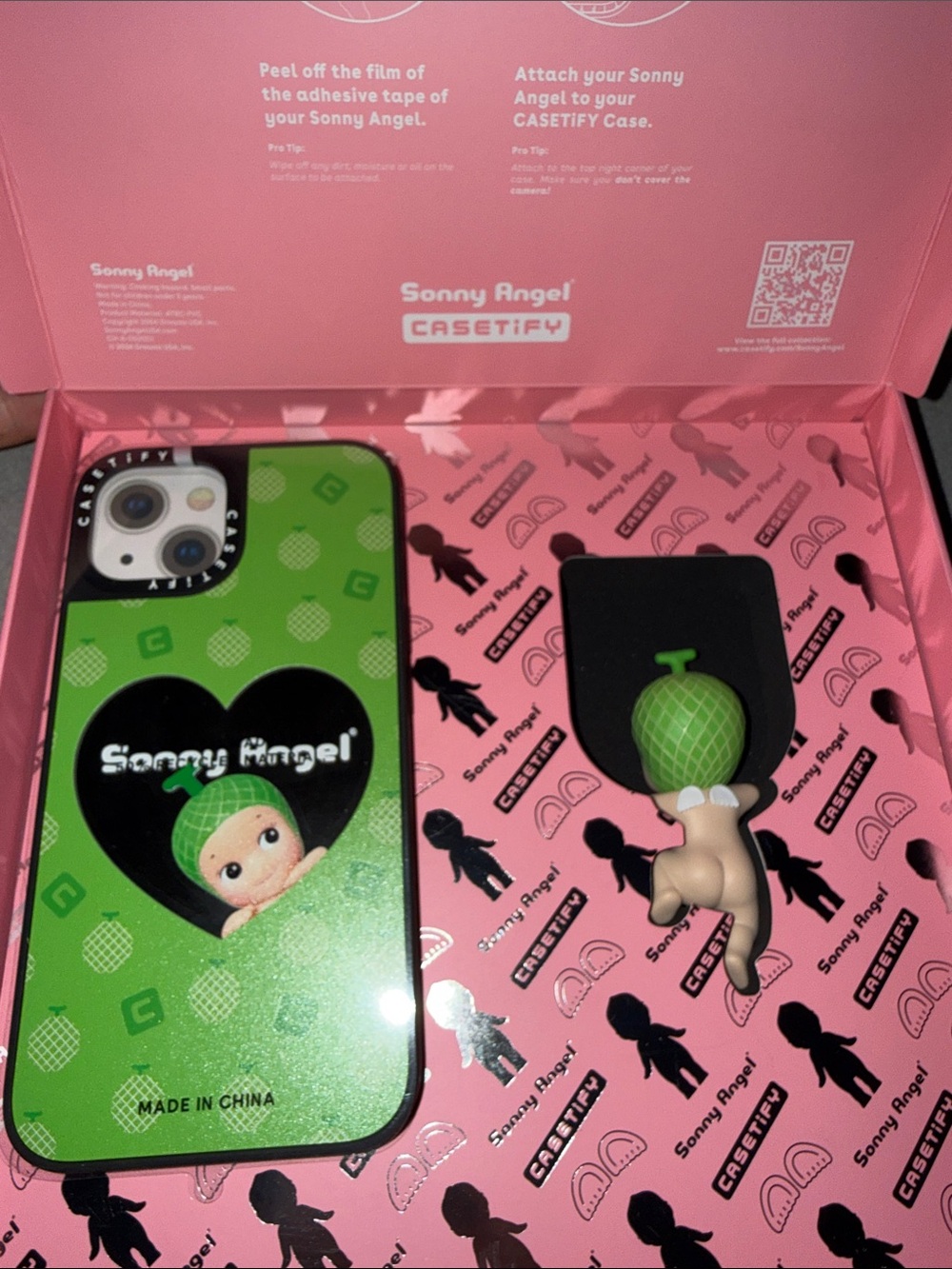 Casetify Green Melon Sonny Angel Phone Case with Figure